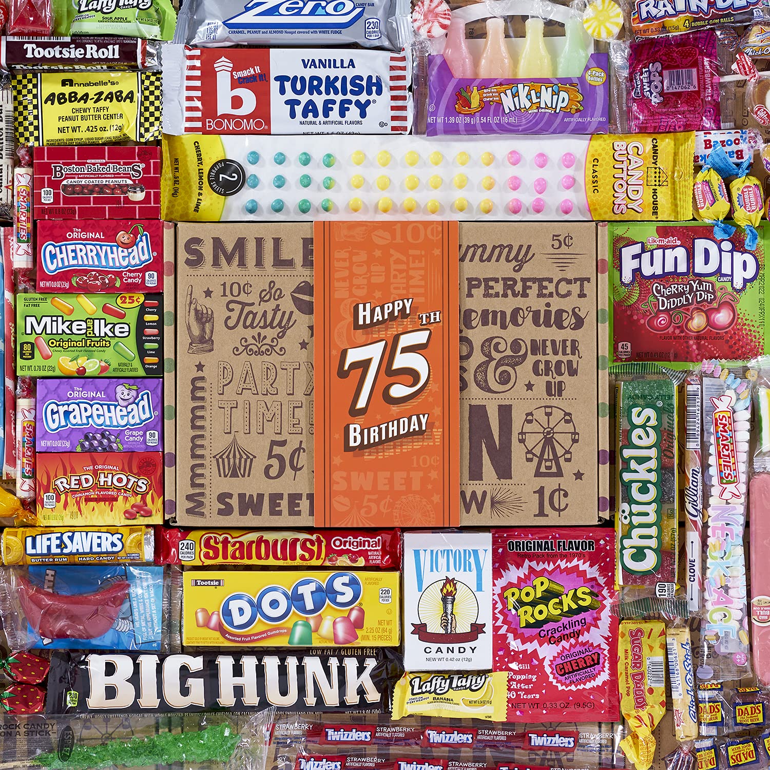 Vintage Candy Co. 75th Birthday Retro Candy Gift Basket - 1949 Themed Party Assortment - Unique 75th Birthday Gift for Men & Women - Perfect for Milestone Celebrations, Retirement Parties & Nostalgic Surprises