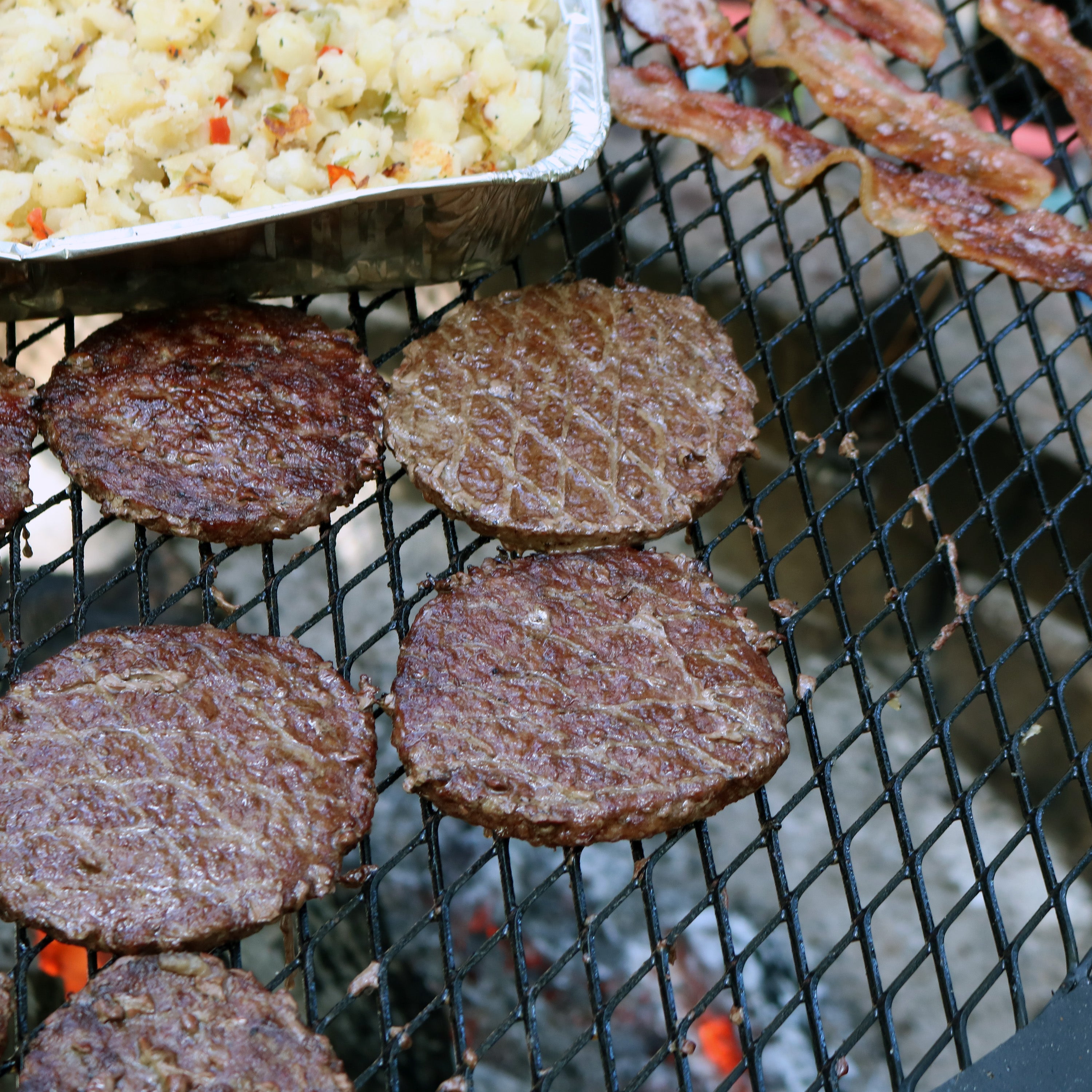Sunnydaze X Marks Round Cooking Grate - Heavy Duty Campfire Grill for Outdoor BBQ, Picnics & Backyard Grilling - Perfect for Camping, Tailgating & Patio Use