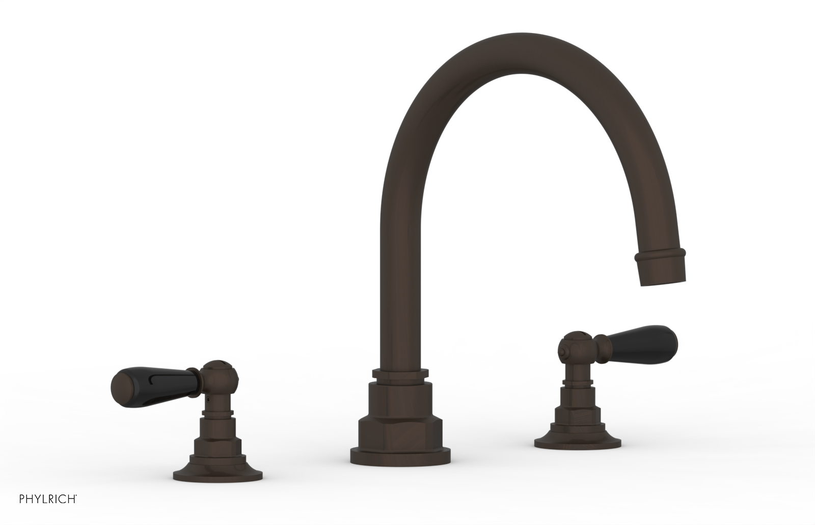 Jamestown Deck Tub Set with Lever Handles & Black Accents - 165