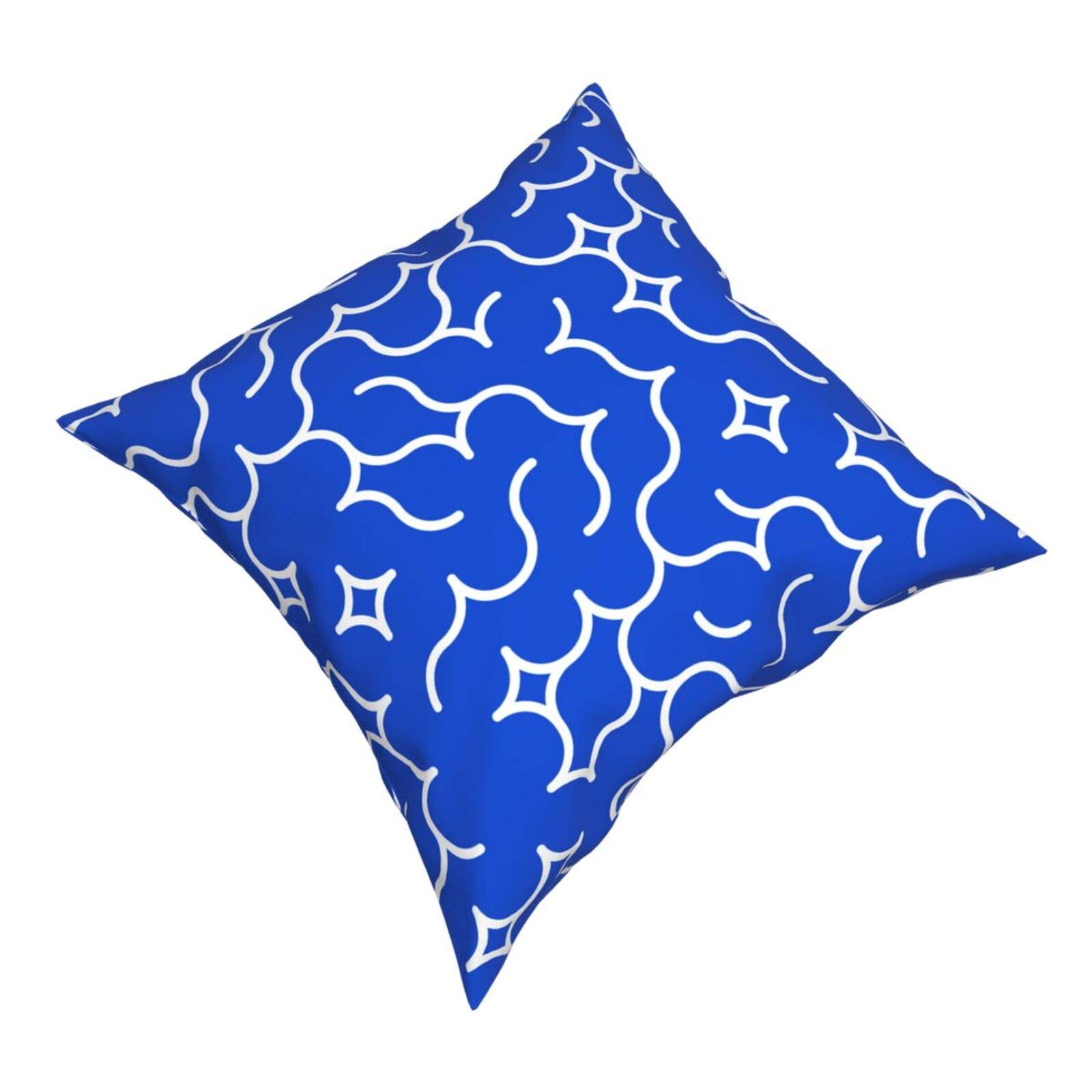 Blue and White Random Arc Pattern Pillow Covers 12x12 Inch - Modern Decorative Throw Pillow Cases for Sofa, Bed, Couch & Car - Perfect for Home Decor, Living Room, Outdoor & Indoor Use