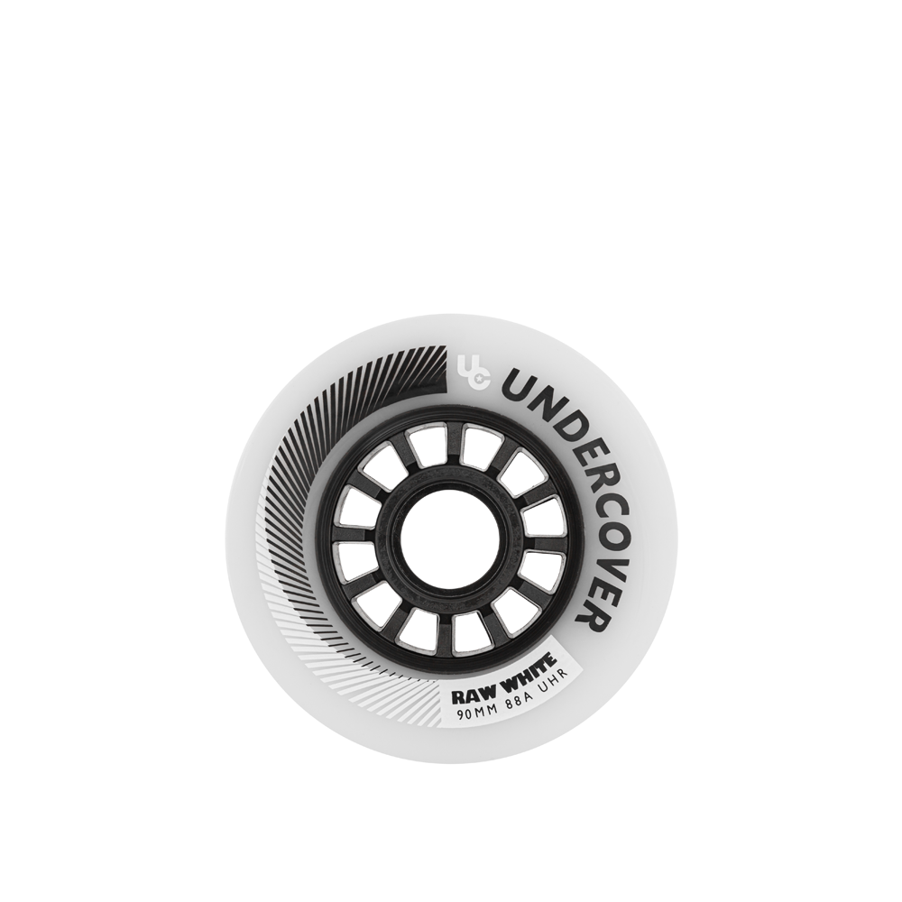 Undercover Raw 90mm/88a White Skateboard Wheels (4 Pack) - Perfect for Street Skating, Park Riding & Smooth Cruising