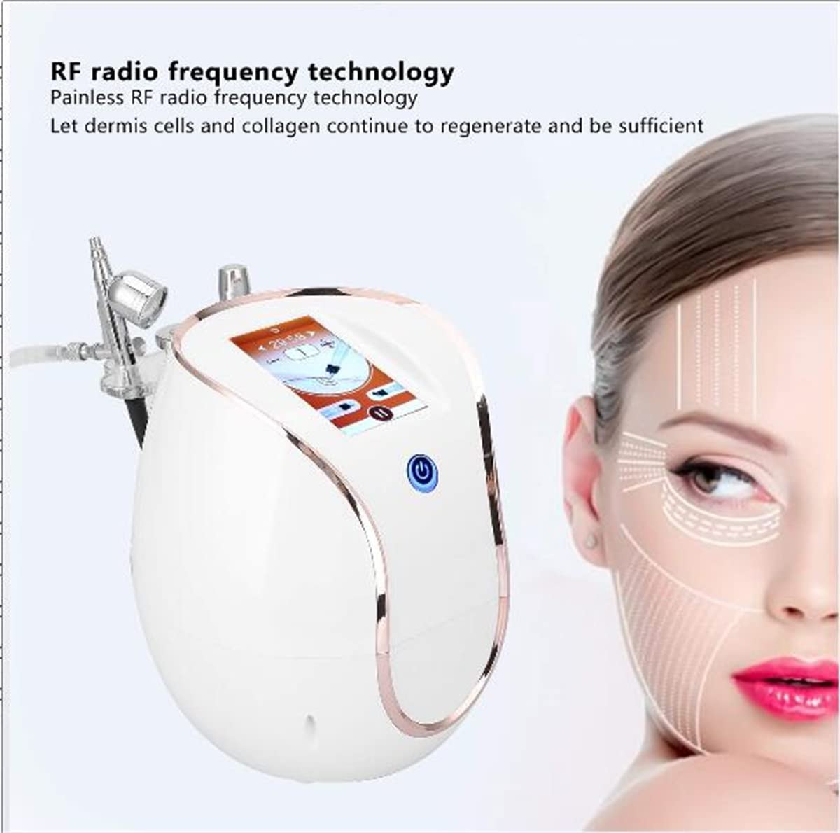 Professional RF Skin Tightening & Lifting Machine with Nano Mist Sprayer - Anti-Aging Facial Steamer for Deep Moisturizing & Pore Cleaning | At-Home Spa & Salon Quality Skin Care Device