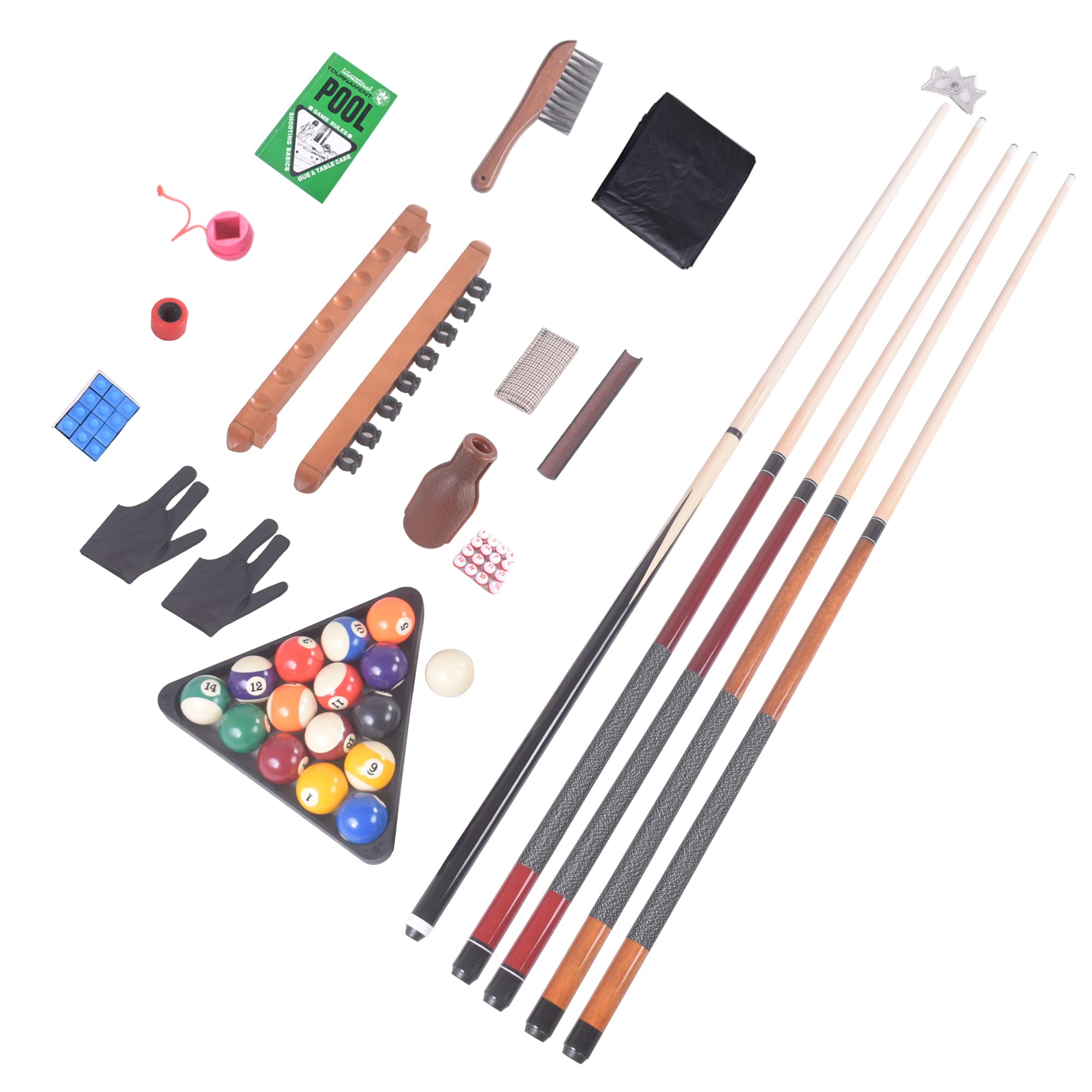 Premium Billiard Accessory Kit Set - Complete Pool Table Accessories with Cue Rack, Triangle, Chalk & More | Perfect for Home Game Rooms, Bars & Professional Pool Halls