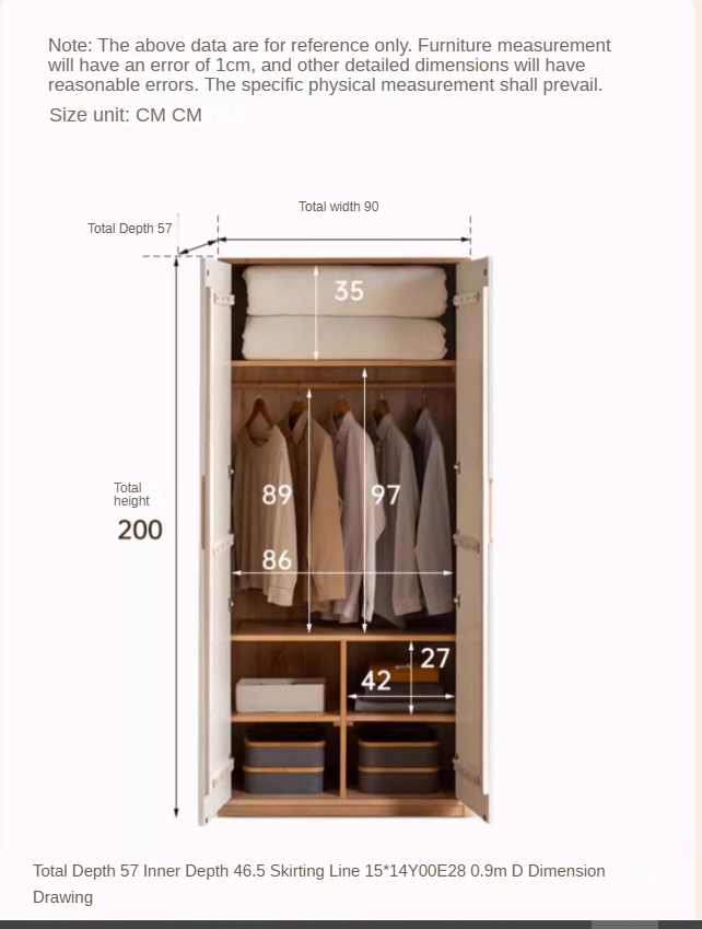 Oak Solid Wood Log Cream Style Wardrobe - Rustic Bedroom & Living Room Storage Furniture for Home Organization