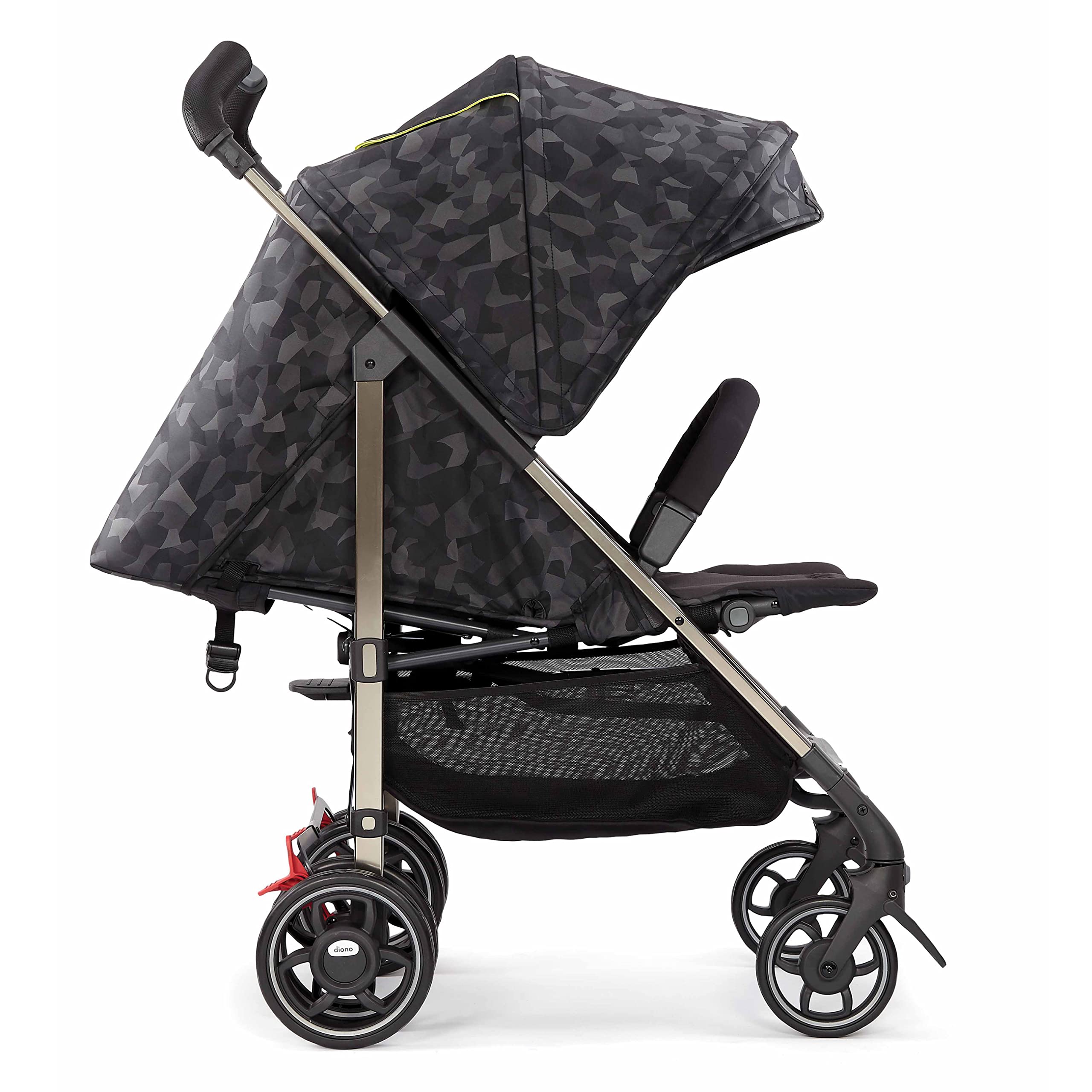 Diono Flexa Luxe Lightweight Umbrella Stroller for Babies & Toddlers - Compact Fold, Car Seat Compatible, XL Storage Basket, Black Camo - Perfect for Travel, Shopping & Everyday Use