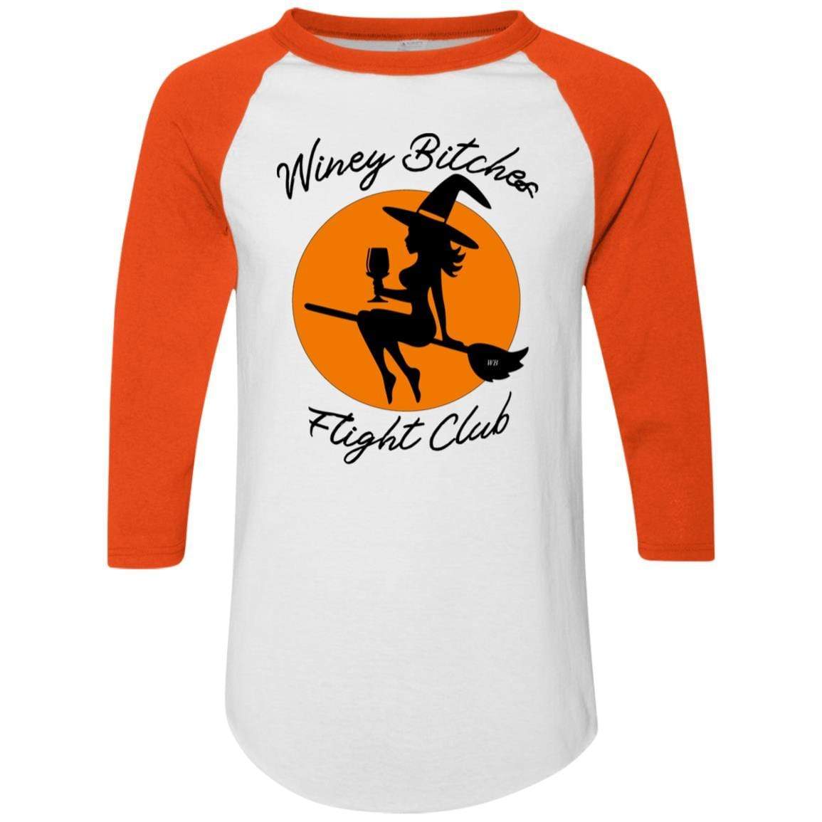 WineyBitches.Co Winey Bitches Flight Club Colorblock Raglan Jersey - Stylish & Comfortable Women's Baseball Tee for Casual Outings, Girls Night Out & Wine Tasting Events