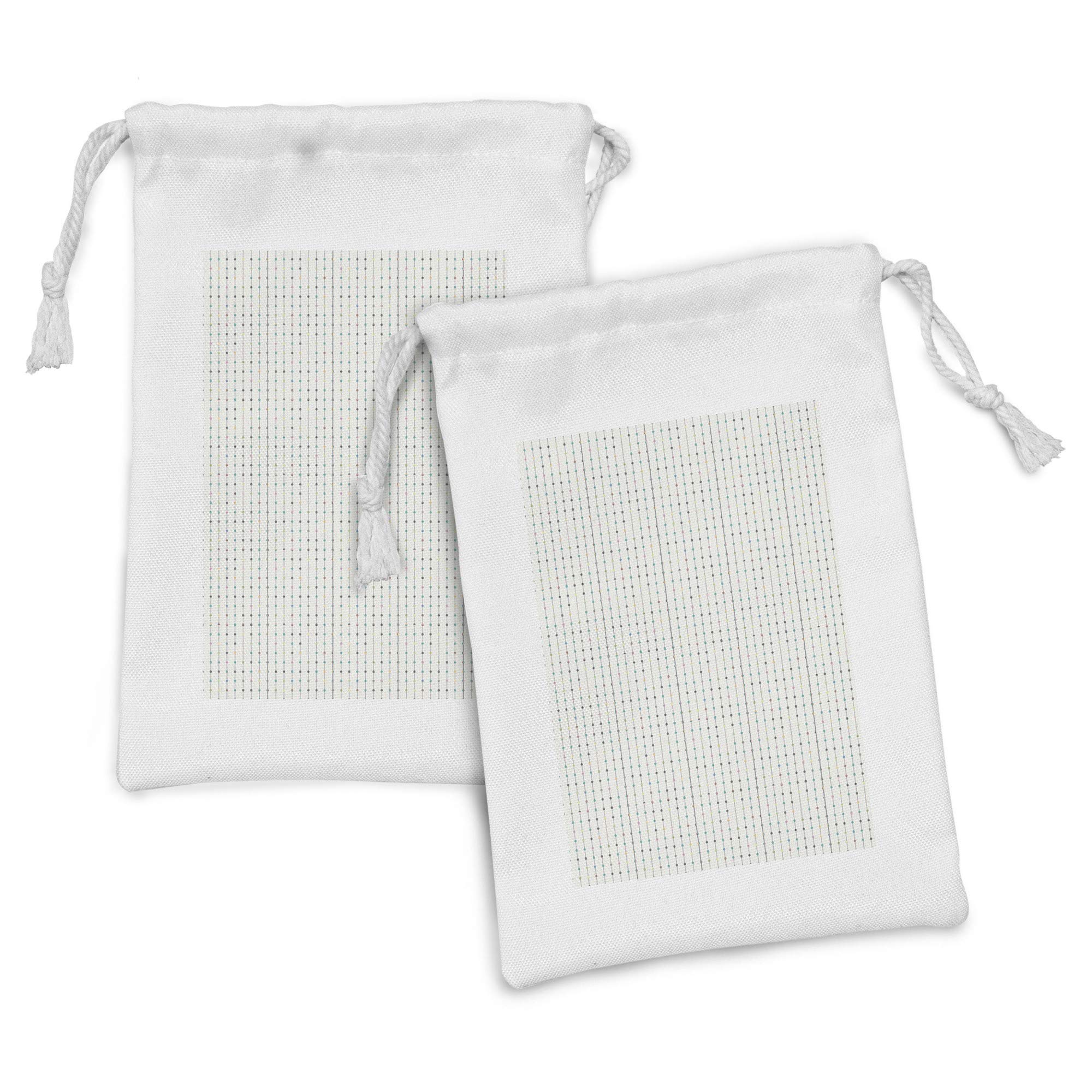 Ambesonne Abstract Fabric Pouch Set of 2 - Small Drawstring Bags for Toiletries, Makeup, Jewelry & Travel Essentials - 9