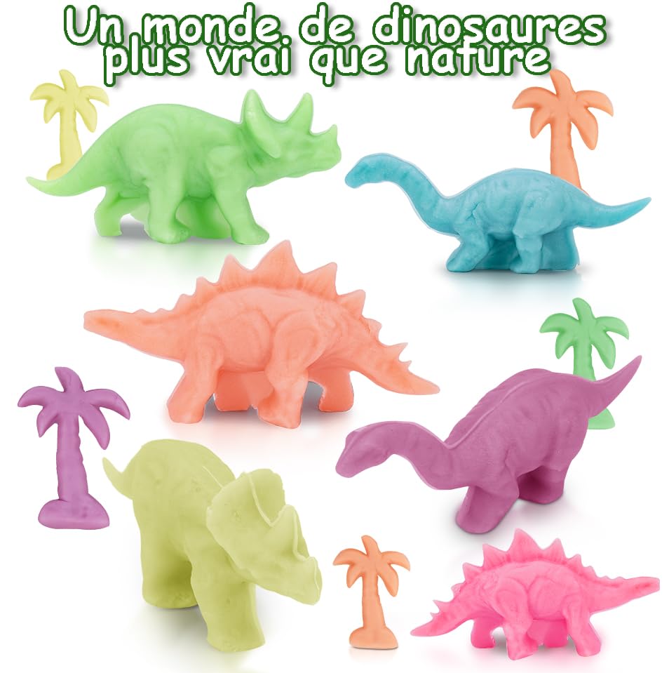 VBACALA Dinosaur Modeling Clay Kit for Kids Ages 3+, 36-Piece Play Dough Set with Tools & Rolling Case - Creative Arts & Crafts Toy for Preschool Learning, Birthday Gifts, Sensory Play & Fine Motor Skills Development