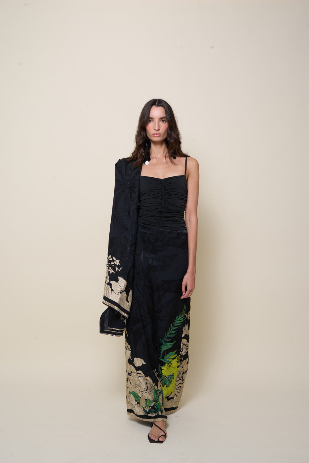 Andalusian Echoes Skirt - Flowy Bohemian Maxi Skirt with Elastic Waist | Perfect for Summer Festivals, Beach Vacations & Boho Chic Outfits