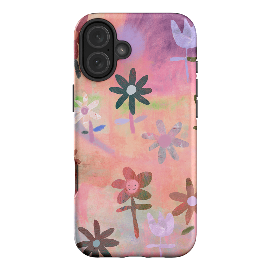 Premium Lazy Daisy Floral Phone Case - Shockproof & Slim Design for iPhone 15/14/13/12/Pro/Max - Perfect for Everyday Use, Travel & Outdoor Activities