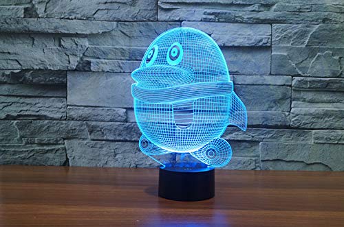 3D Penguin Night Light - 7 Color Changing LED Illusion Lamp with Touch Switch, USB Powered Acrylic Table Desk Decor for Kids & Adults - Perfect for Bedroom, Nursery, Party & Gift Giving (Bus Design)