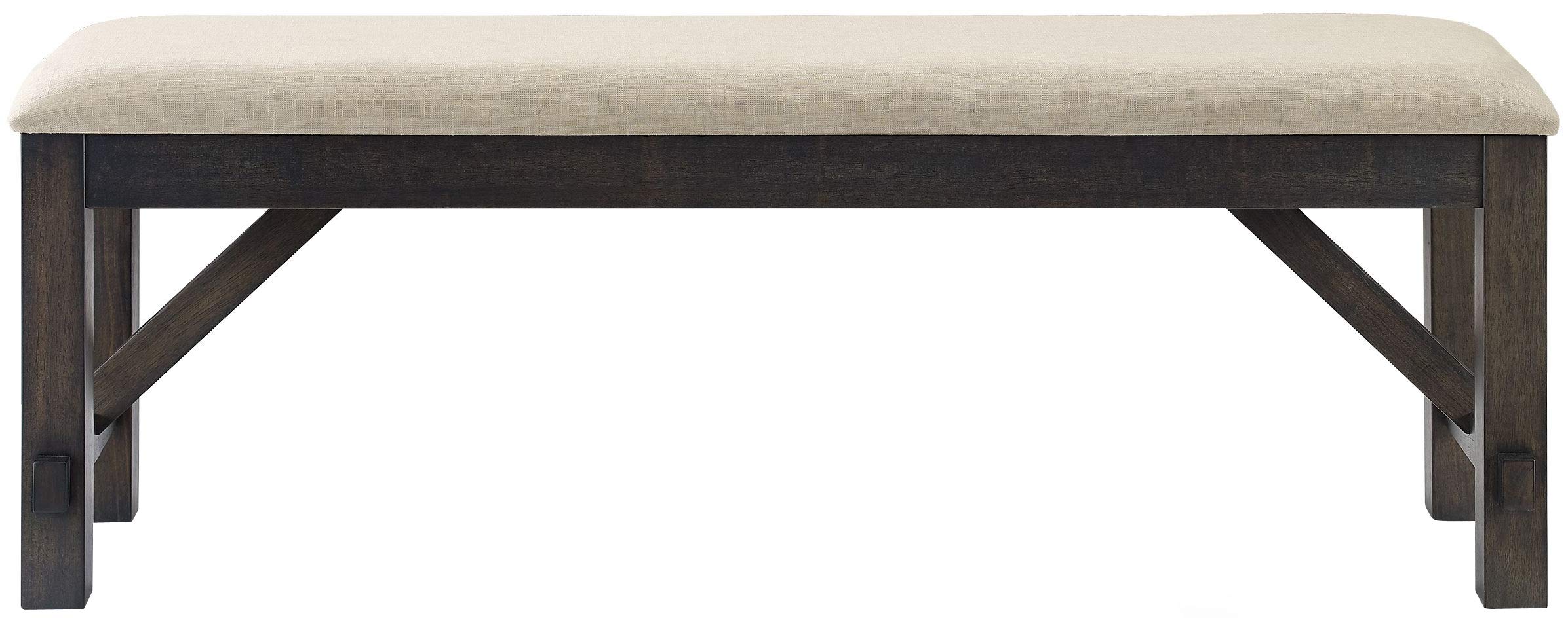 Crosley Furniture Hayden Solid Wood Dining Bench - Entryway, Mudroom, or Kitchen Seating - Slate Finish - Perfect for Farmhouse, Rustic, and Traditional Home Decor