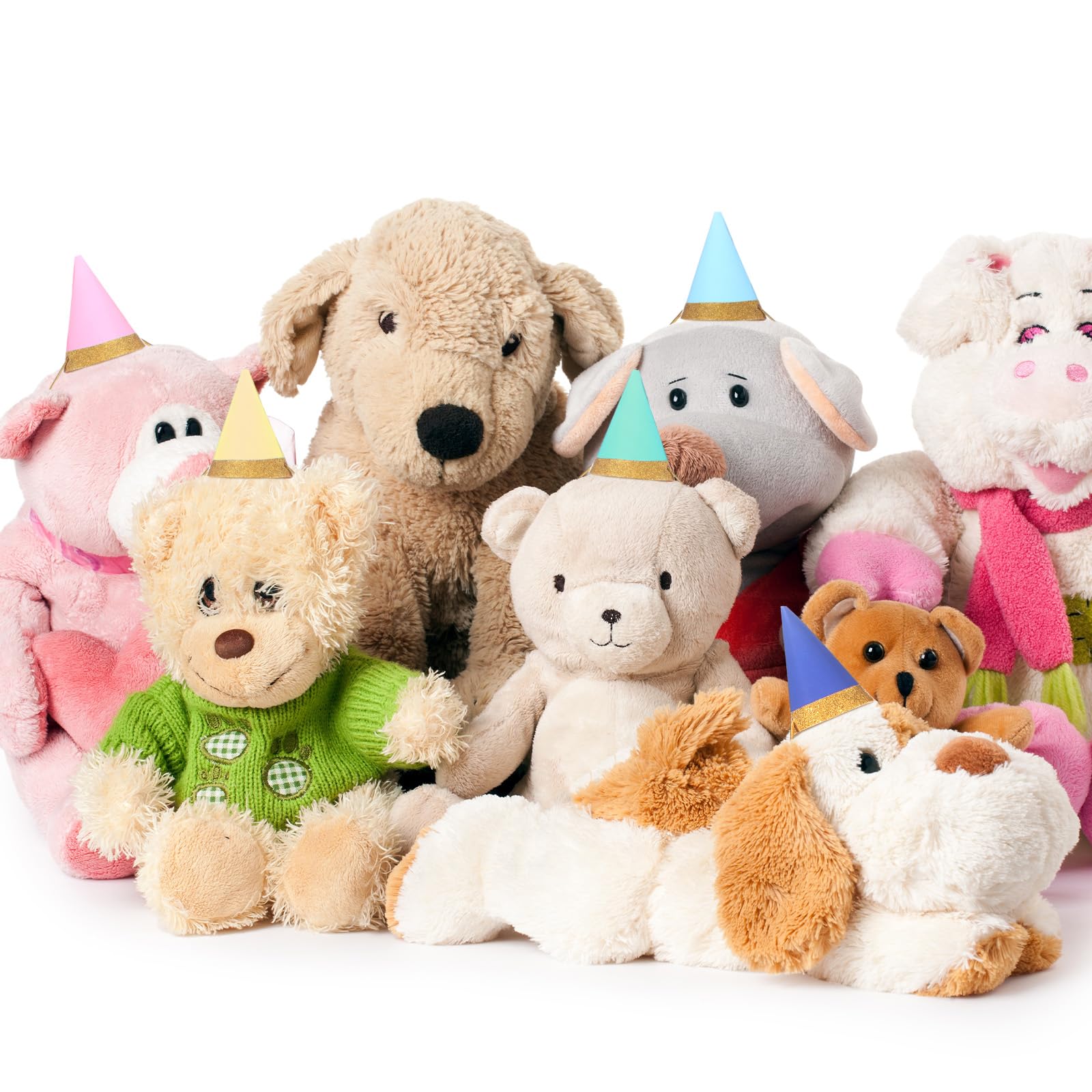 Panitay 40 Pcs Colorful Mini Party Hats for Stuffed Animals - Tiny Paper Cone Birthday Hats for Plush Toys, Dolls & Small Pets - Perfect for Birthday Parties, Baby Showers & Photo Props