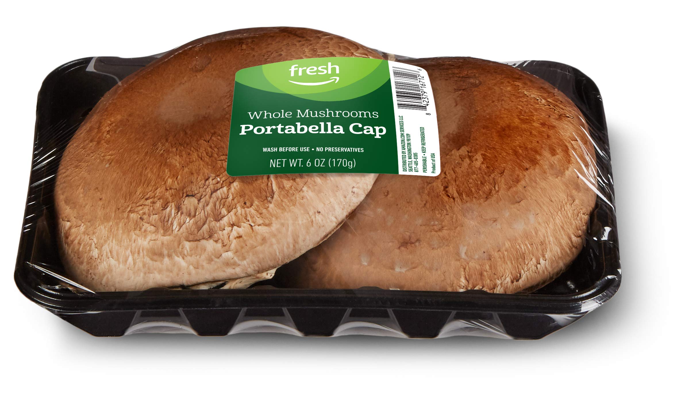 Fresh Portabella Mushroom Caps - 6 Oz | Amazon Fresh Brand | Perfect for Grilling, Salads & Pasta Dishes