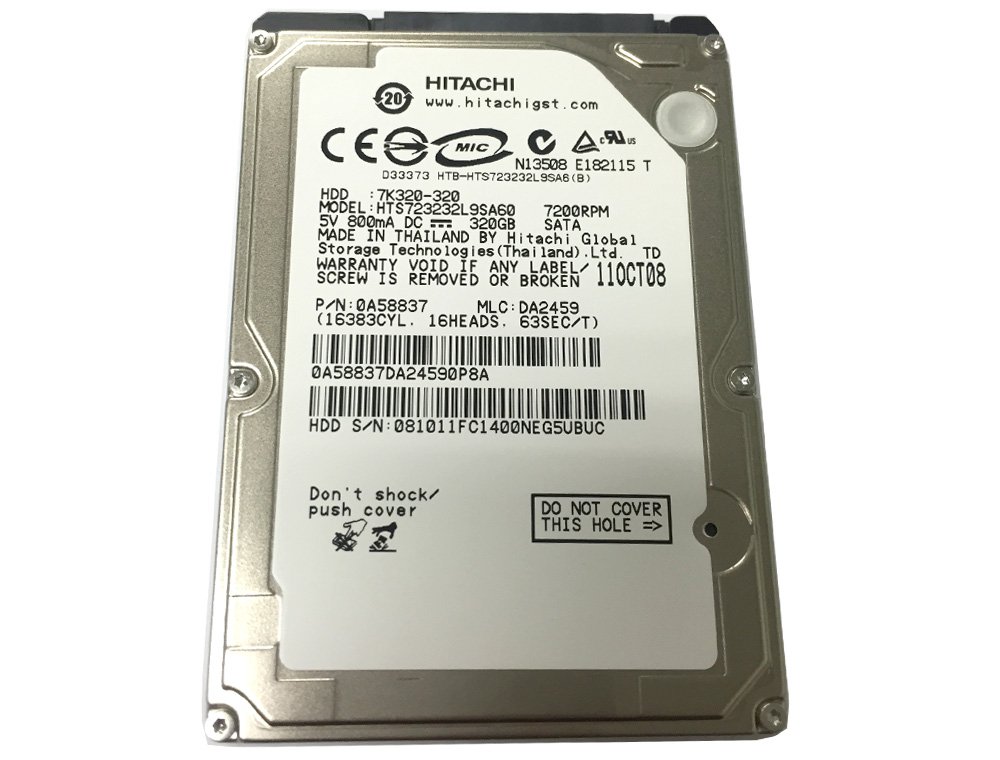 Hitachi Travelstar 7K320 HTS723232L9SA60 320GB 7200RPM SATA 2.5