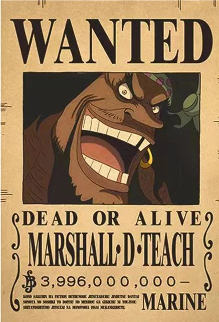 One Piece Bounty Wanted Sticker Posters - Anime Wall Decor for Bedroom, Office & Game Room - Perfect for Fans & Collectors