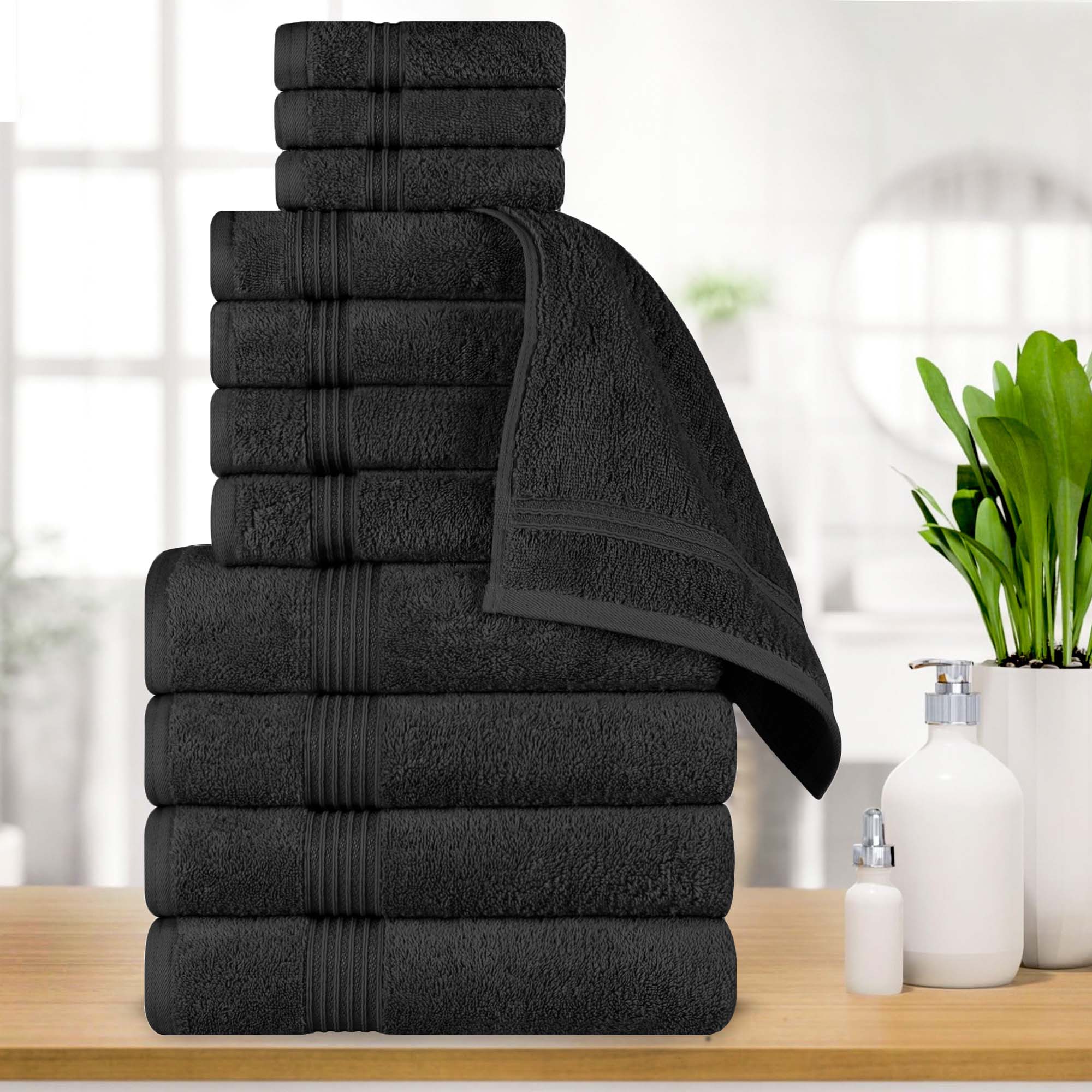 Premium 12-Piece Egyptian Cotton Towel Set - Ultra Soft, Highly Absorbent Bath Towels for Spa, Hotel & Luxury Home Use