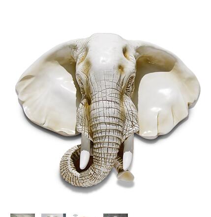Elephant Head Wall Decor - Handcrafted Animal Sculpture for Living Room, Garden & Outdoor Decor - Unique Hanging Ornament for Home & Wall Background