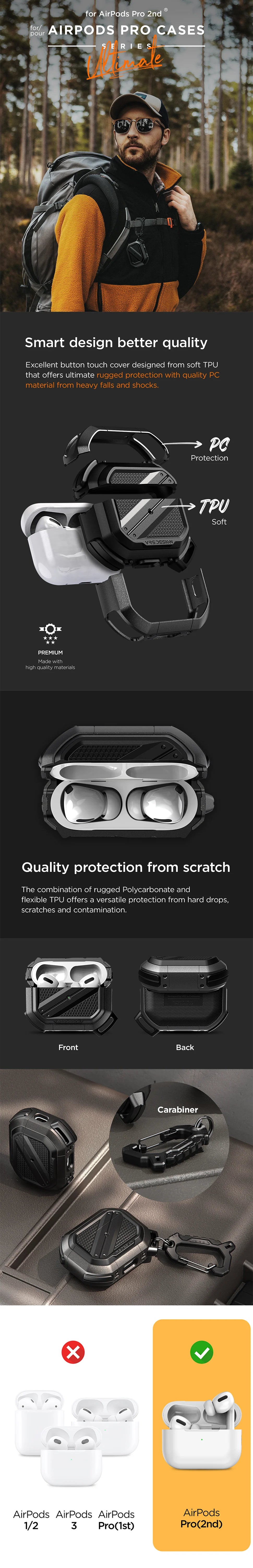 Original AirPods Pro 2 Case - Terra Guard Ultimate Protective Cover with Military-Grade Drop Protection | Perfect for Travel, Workouts & Everyday Use