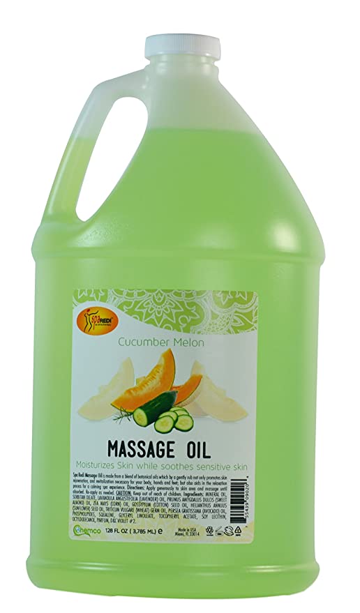 Refreshing Cucumber Melon Massage Oil - 128oz for Relaxation & Aromatherapy | Perfect for Spa, Couples & Self-Care