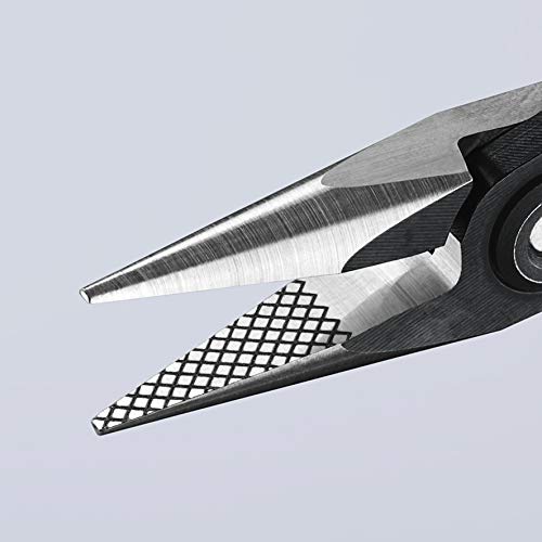 KNIPEX Electronics Pliers - Half Round Tip Precision Pliers with Cross-Hatched Grips for Electronics Repair, Jewelry Making & Crafting | Professional Wire Cutting & Bending Tool