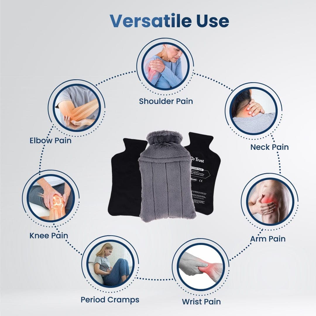 Dr Trust USA Reusable Hot & Cold Therapy Pack - Water Free Heating Pad for Knee, Muscle, Joint & Back Pain Relief - Portable Pain Management Solution for Home, Office & Travel Use