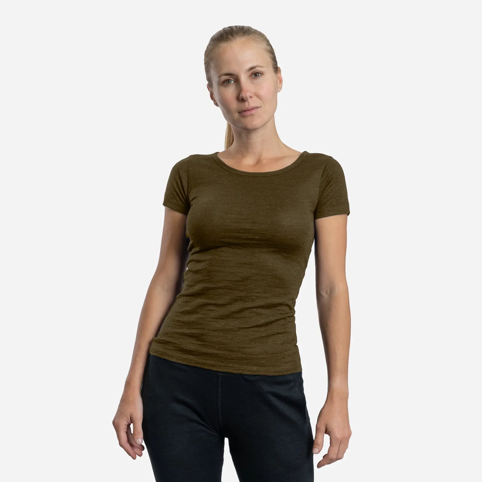 Ultralight Women's Alpaca Wool T-Shirt - 160 GSM Soft Crew Neck Tee for Travel, Hiking & Everyday Comfort