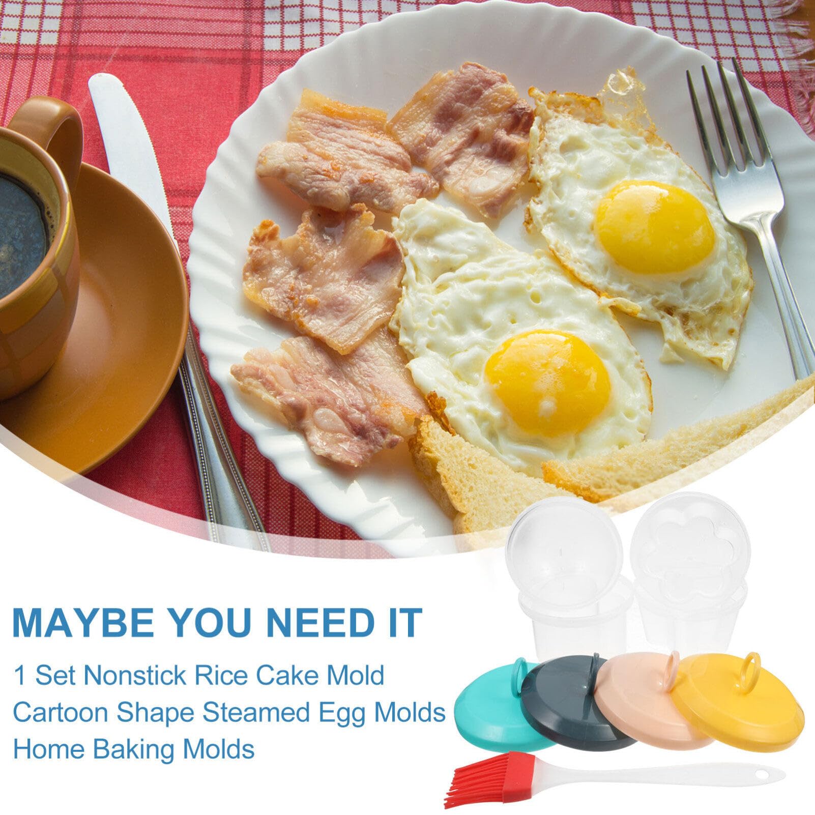 4 Pack Egg Poacher with Brush - Silicone Egg Cooker for Perfect Hard Boiled Eggs Without Shell - Reusable Egg Poaching Cups & Egg Boiler - Ideal for Breakfast Sandwiches, Salads, and Meal Prep