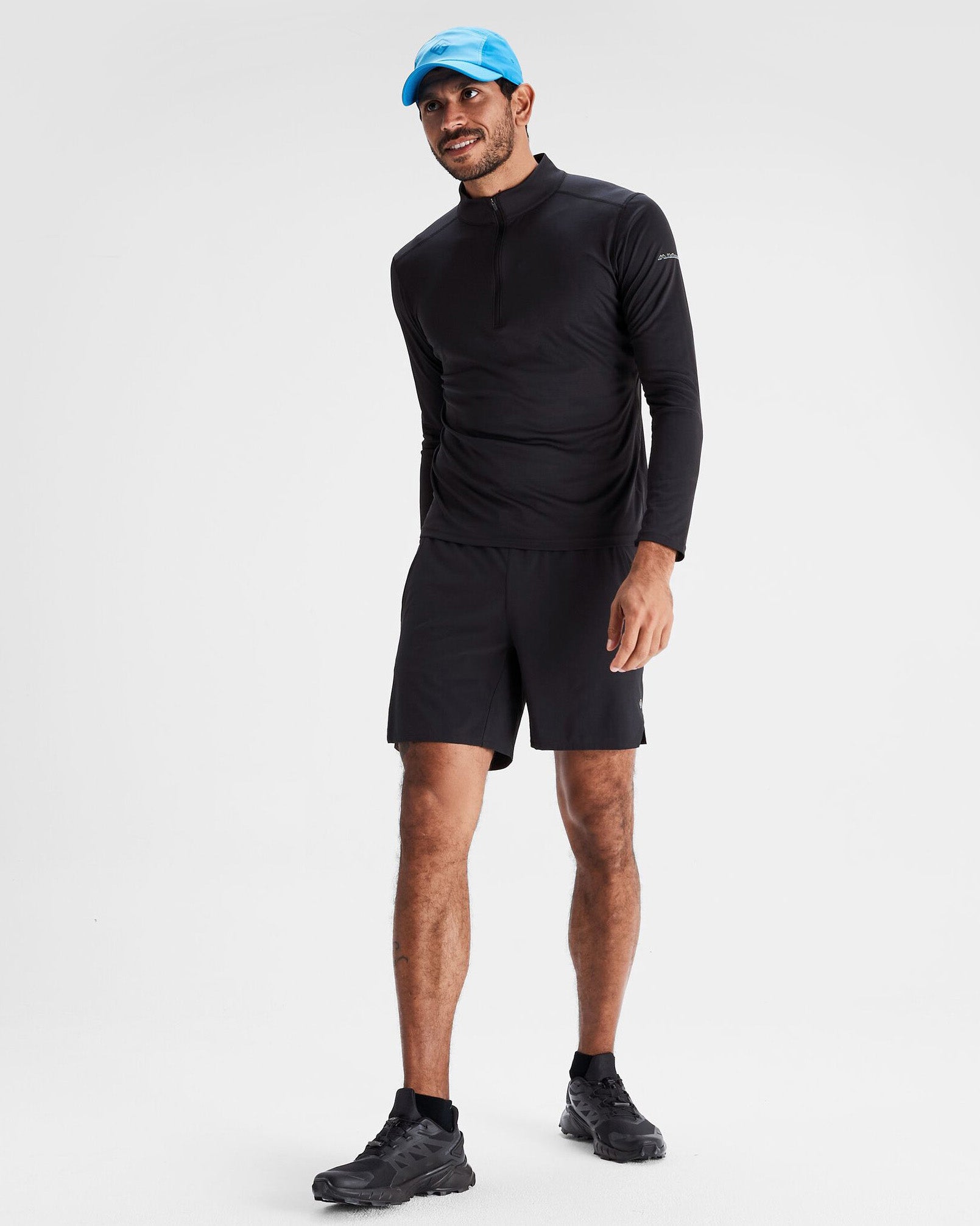Men's Seeker Quarter Zip Pullover Fleece Jacket - Black Stingray Color for Outdoor Hiking & Casual Wear