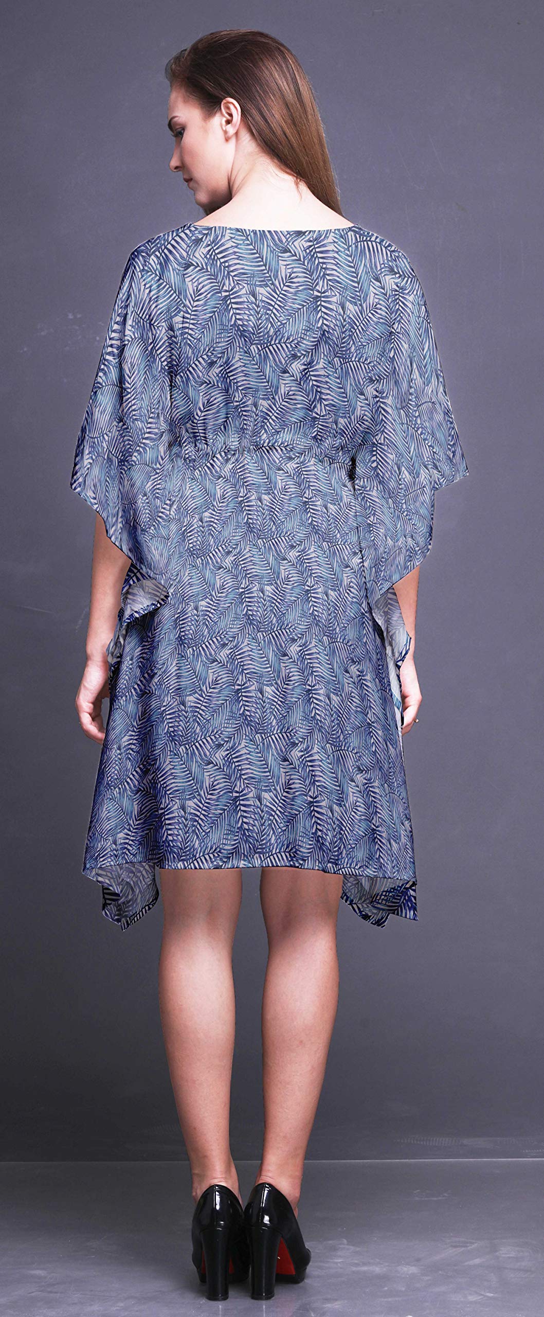 Bimba Women's Short Caftan Midi Dress - Beach Cover Up, Swimwear Wrap, Summer Boho Kaftan for Pool, Vacation & Resort Wear