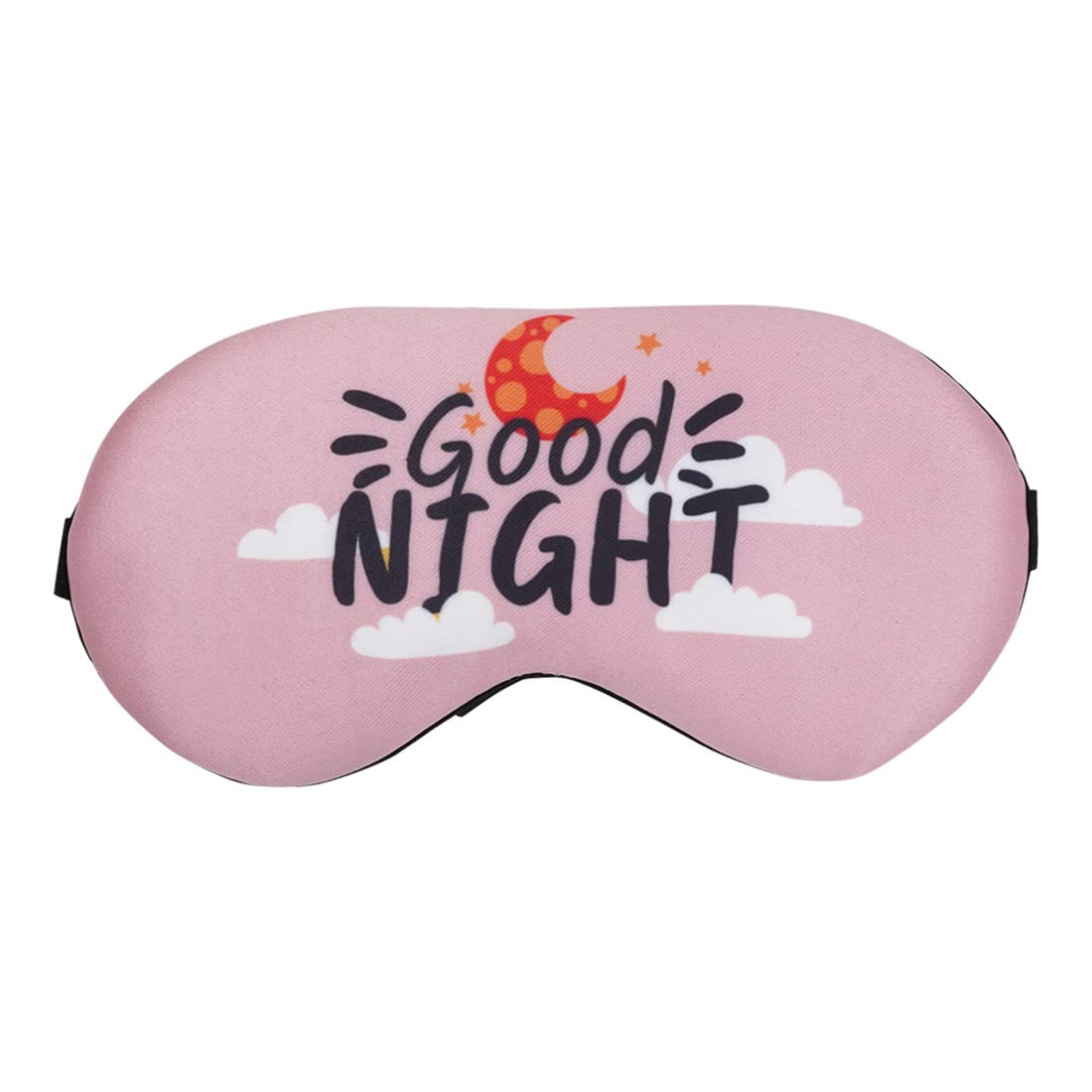 Crazyify Good Night Printed Sleep Eye Mask for Relaxation, Meditation & Travel - Soft Comfortable Sleeping Mask (7.4 x 4 Inches) - Perfect for Nighttime, Flights & Nap Time
