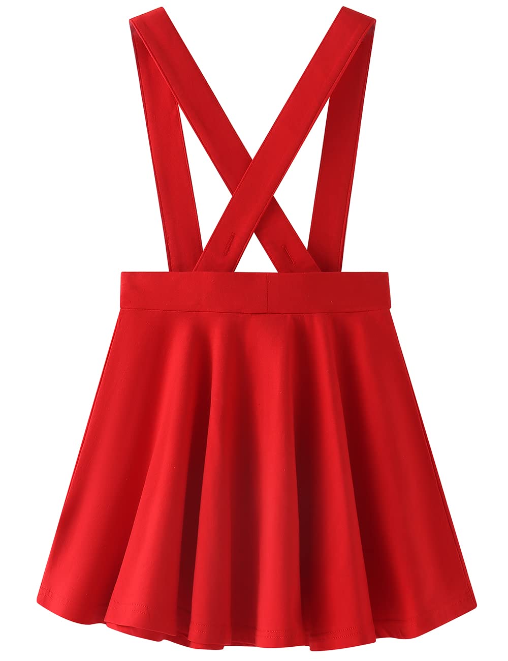 Noomelfish Girls' Stretchy Cotton Suspender Skater Skirt Flared Overall Dress for Ages 4-12 | Playful Outfit for School, Parties & Casual Wear