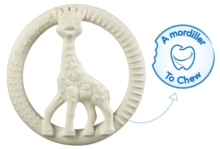 Sophie La Girafe So'Pure Circle Teether - Natural Rubber Baby Teething Toy for Soothing Sore Gums | Safe & BPA-Free Infant Teether for Newborns & Toddlers | Perfect for Home, Travel & Daycare Use