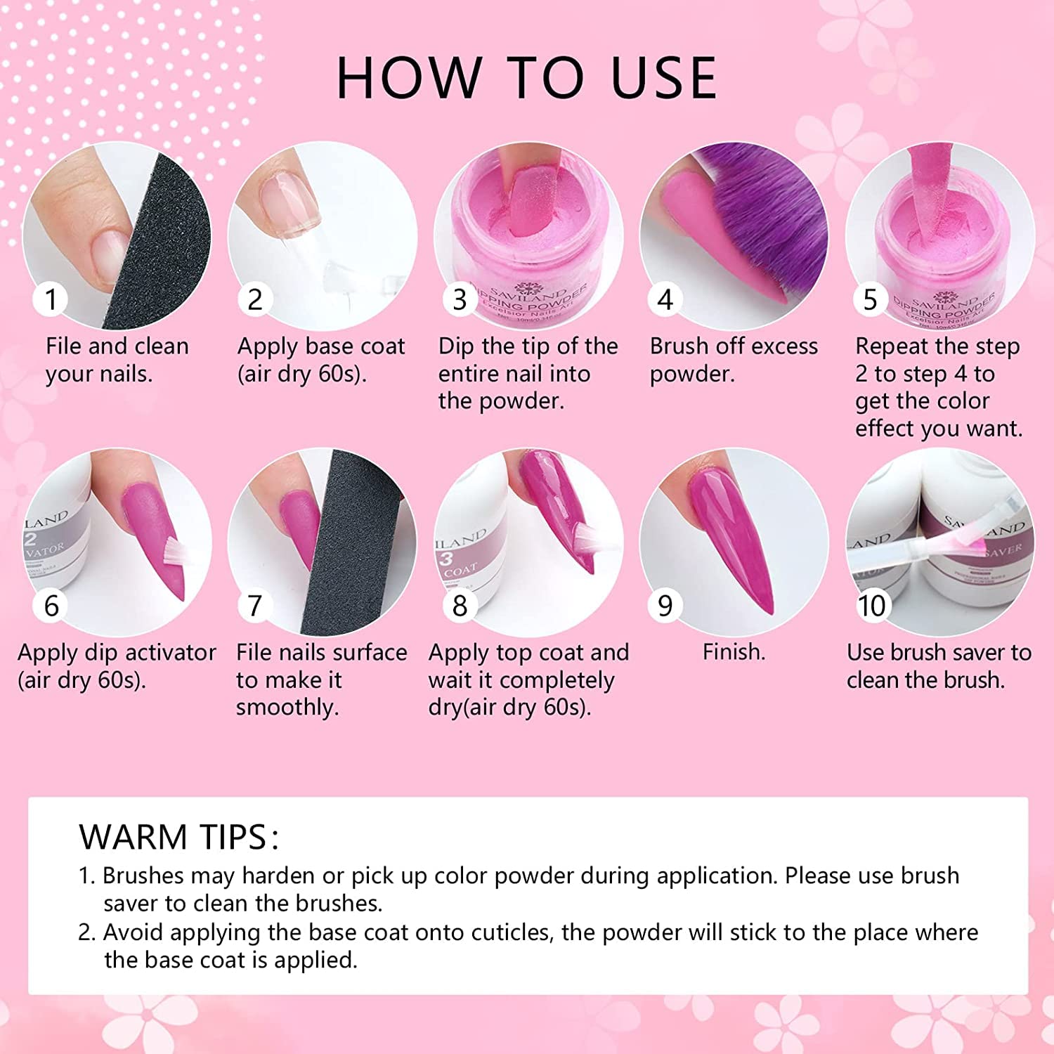 SAVILAND 36 Colors Dip Powder Set - Quick-Drying Glitter Nail Kit for DIY Salon & Home Use