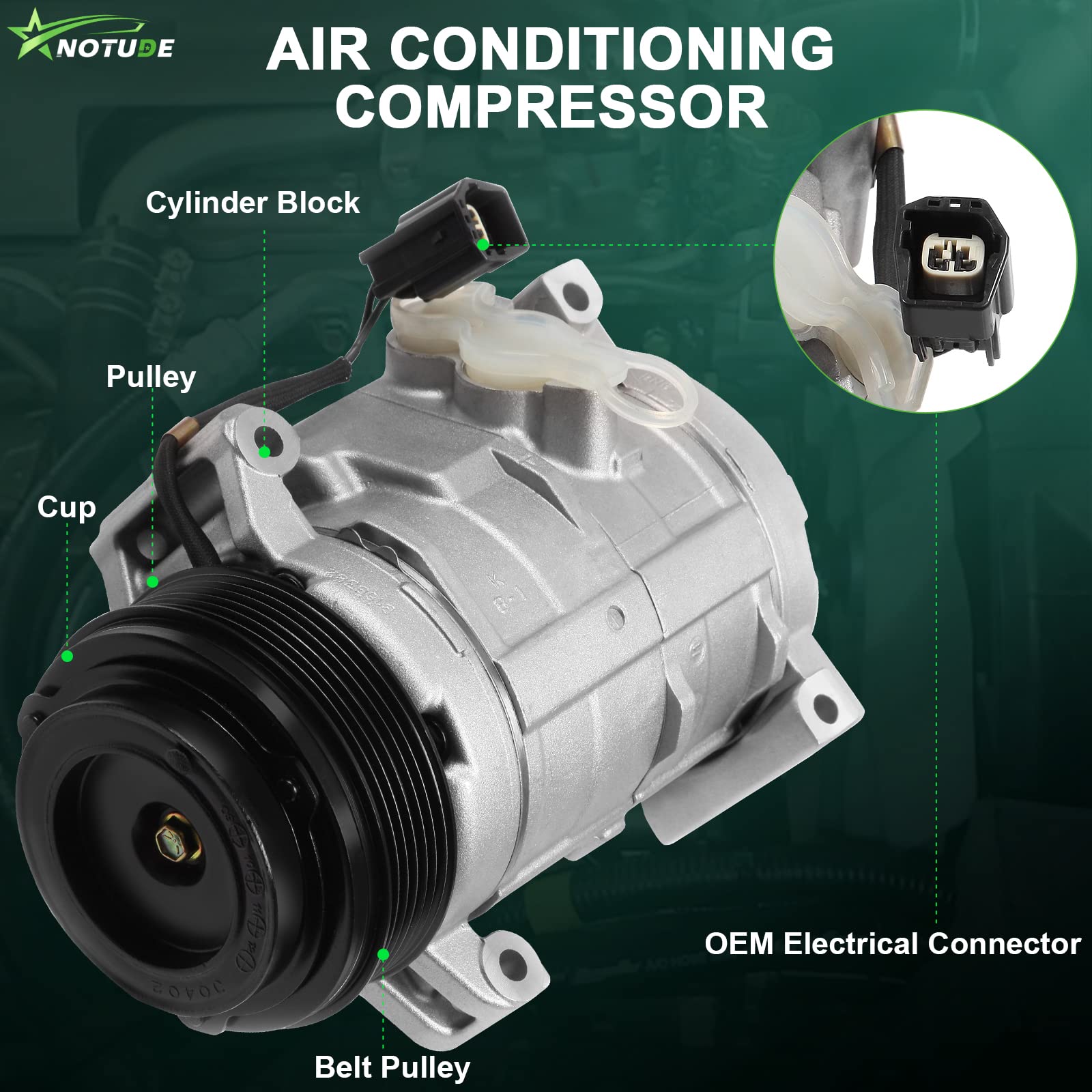 2007-2012 GMC Acadia AC Compressor with Clutch - CO 21625C Replacement Air Conditioning Compressor - Perfect for Summer Cooling & Road Trips