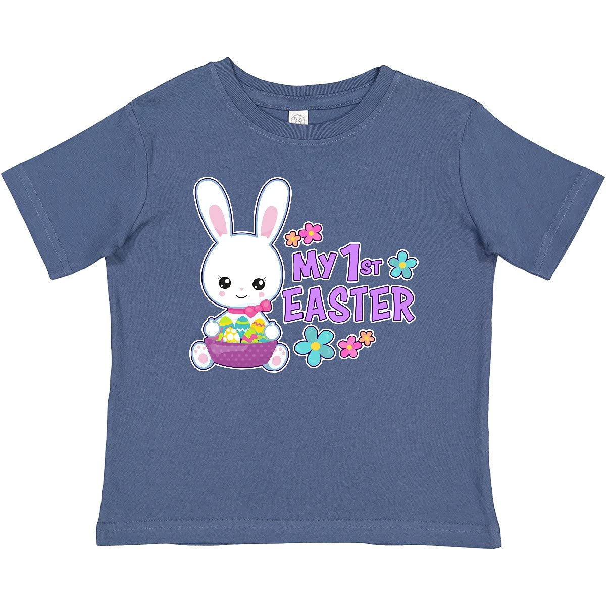 My 1st Easter with Bunny and Easter Basket Baby T-Shirt - Cute Easter Outfit for Infants & Toddlers - Perfect for Easter Photos, Egg Hunts & Family Gatherings
