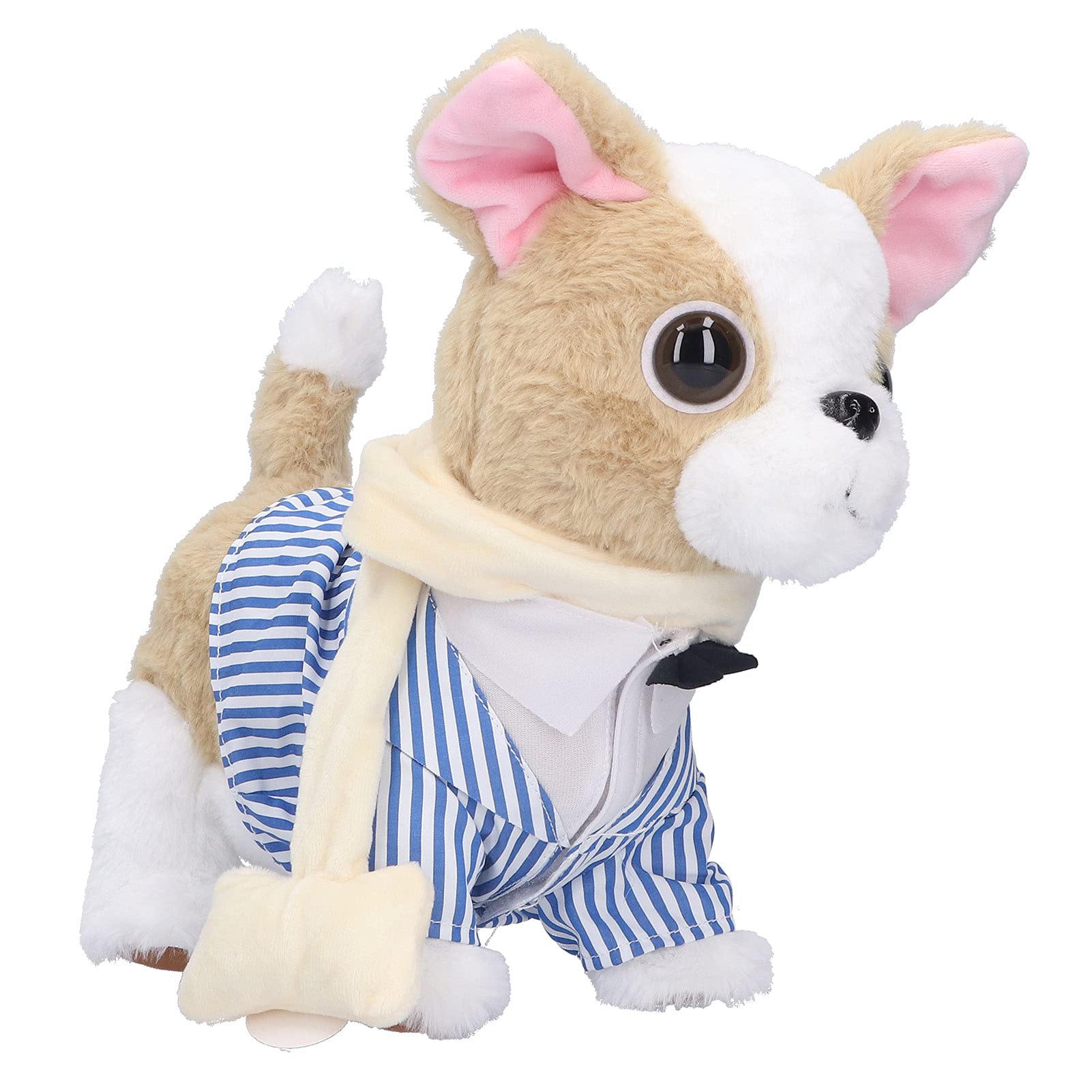 Interactive Electric Walking & Singing Plush Dog Toy - Lifelike Electronic Pet for Kids, Realistic Puppy Companion with Blue Suit | Perfect for Playtime, Birthday Gifts & Emotional Support for Children