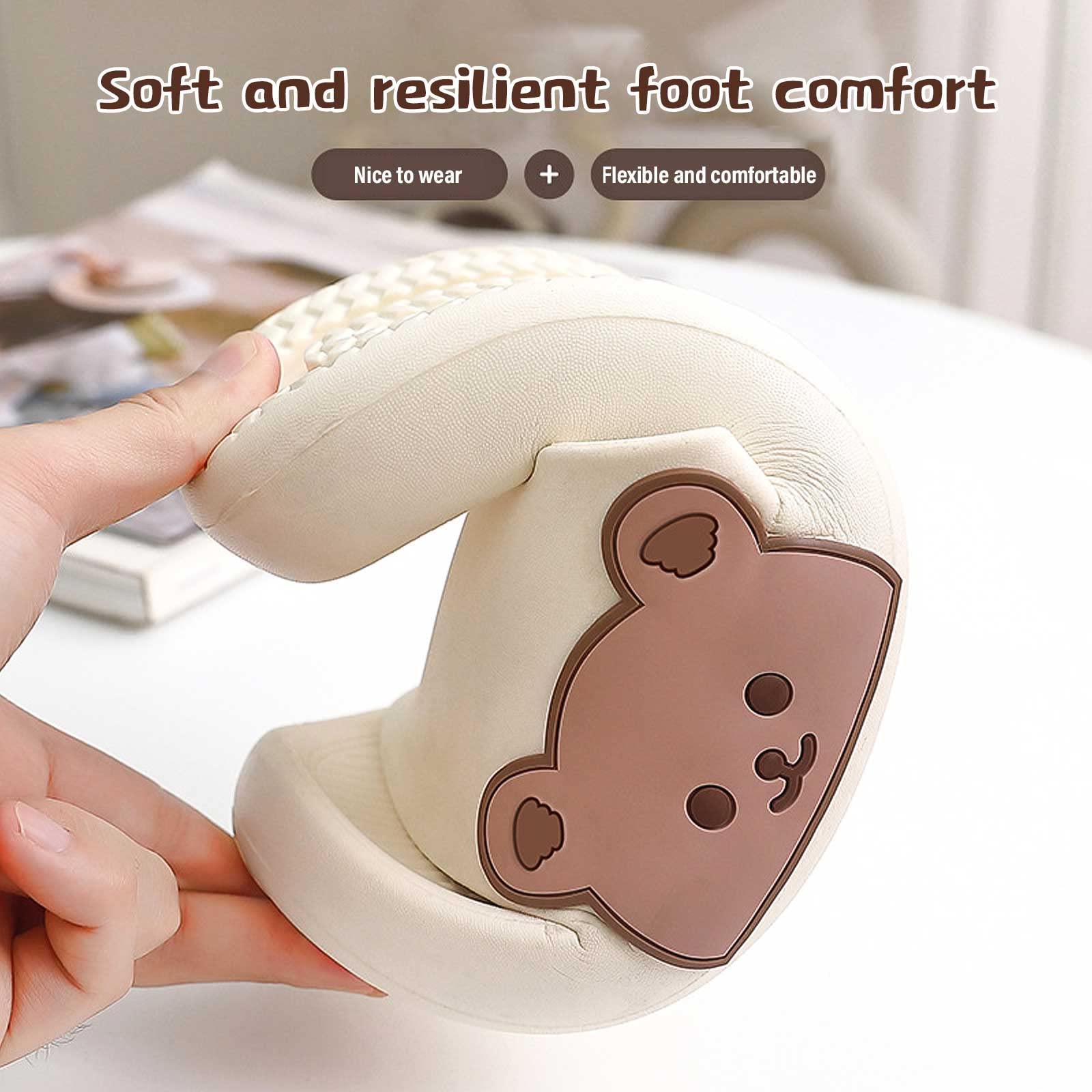 NIBESSER Summer Slippers for Women and Men - Cloud Comfort Thick Sole Sandals with Non-Slip Design - Cute Bear Slippers for Home, Beach, Pool, and Indoor Use - Breathable and Comfortable House Shoes