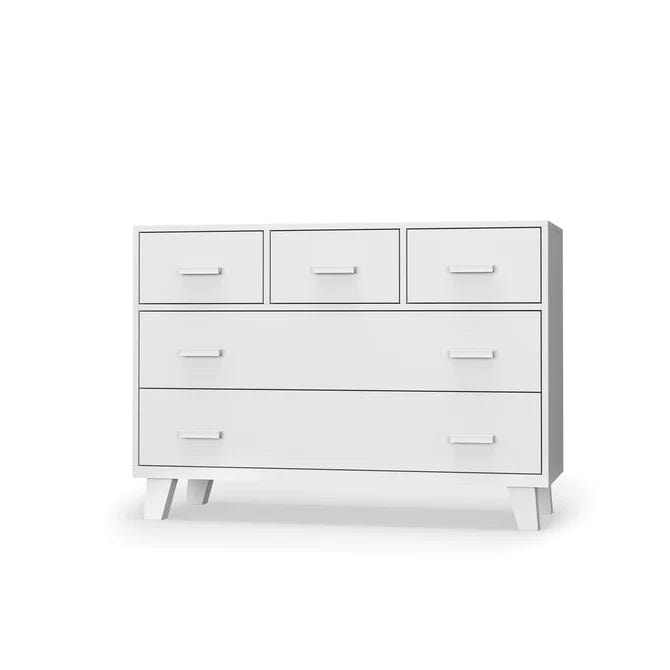 Boston 5-Drawer Dresser for Bedroom - Solid Wood Chest of Drawers with Smooth Gliding, Modern Storage Furniture for Home Organization - Perfect for Master Bedroom, Guest Room or Dormitory