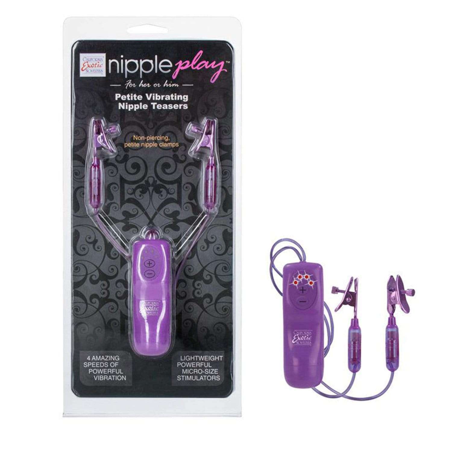 Sensitive Nipple Clamps with Vibration - Adjustable Petite Nipple Teaser for Women, Couples Play & BDSM Accessories - Perfect for Sensual Foreplay & Adult Intimacy Enhancement