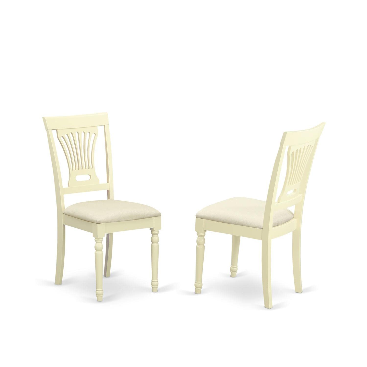 East West Furniture ANPL5-WHI-C 5-Piece Round Kitchen Dining Set with Pedestal Table & 4 Fabric Chairs - 36x36 Inch, Buttermilk & Cherry - Perfect for Small Spaces, Breakfast Nooks & Cozy Family Meals