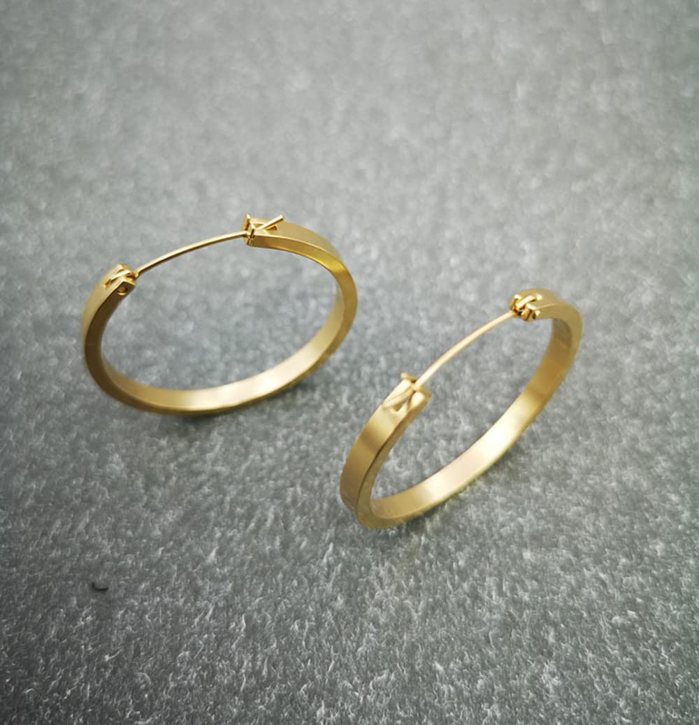 14K Gold Plated 925 Sterling Silver Hoop Earrings for Women - Lightweight Dainty 35mm Hoops - Perfect for Everyday Wear, Office & Special Occasions
