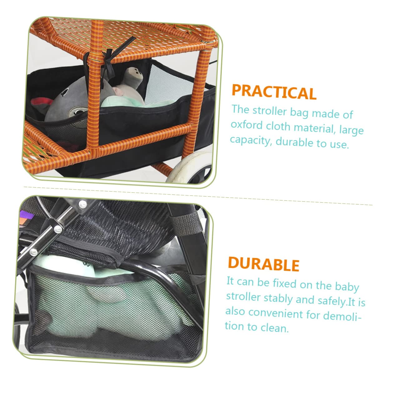 1PCS Baby Stroller Storage Organizer Bag - Under Seat Hanging Basket for Baby Trend Stroller, Wagon & Car Seat - Replacement Organizer Pouch for Diapers, Toys & Essentials - Perfect for On-the-Go Parents