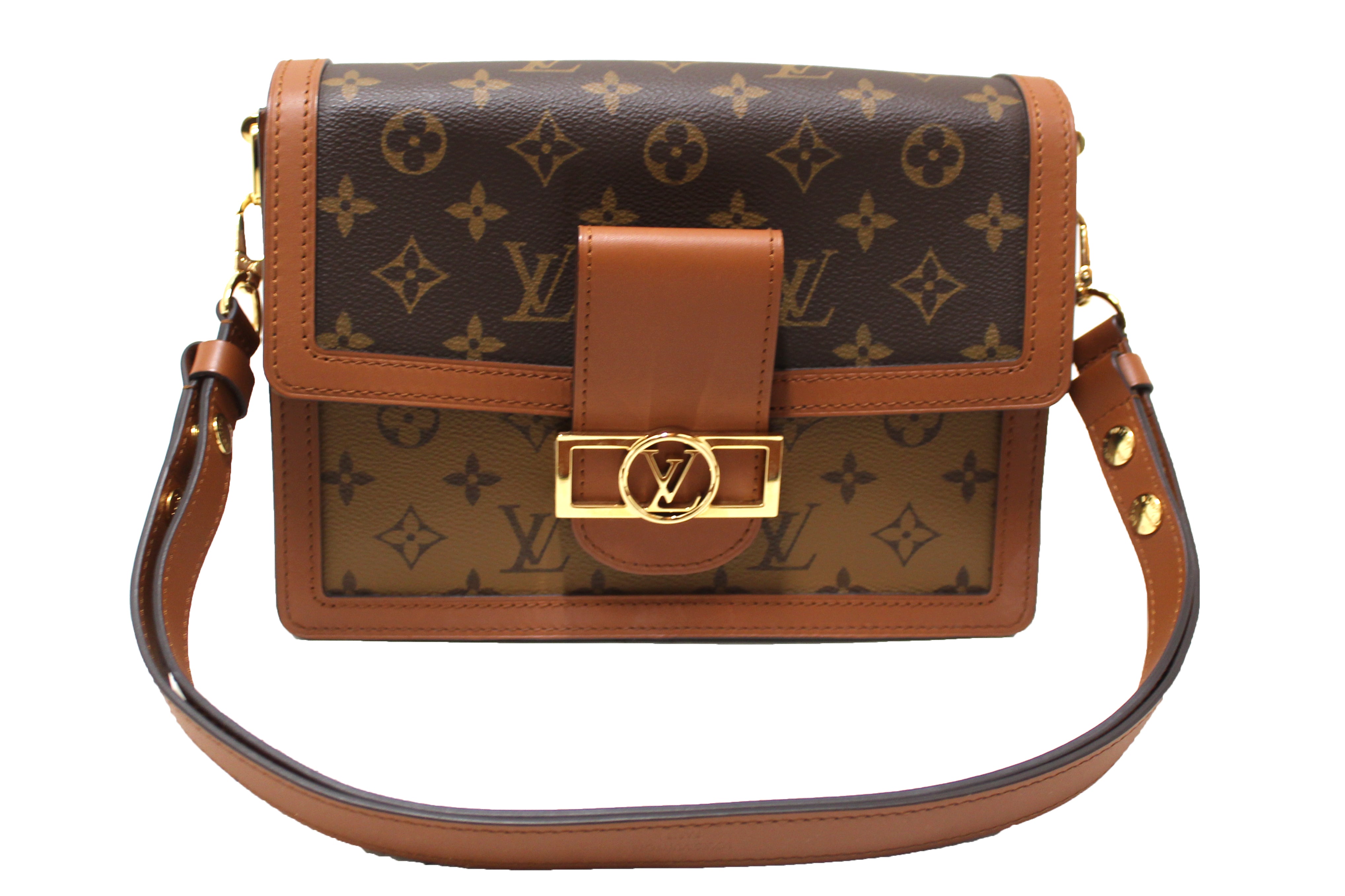 Authentic Louis Vuitton Dauphine MM Shoulder Bag - Classic Monogram & Monogram Reverse Canvas - Luxury Designer Handbag for Women, Perfect for Work, Travel & Everyday Use