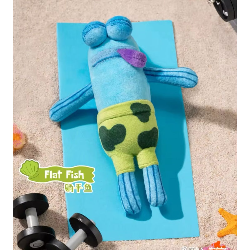 SpongeBob Bikini Bottom Buddies Plush Toy - Whimsical Flat Fish Stuffed Animal for Kids & Collectors | Perfect Gift for Birthday, Christmas & SpongeBob Fans