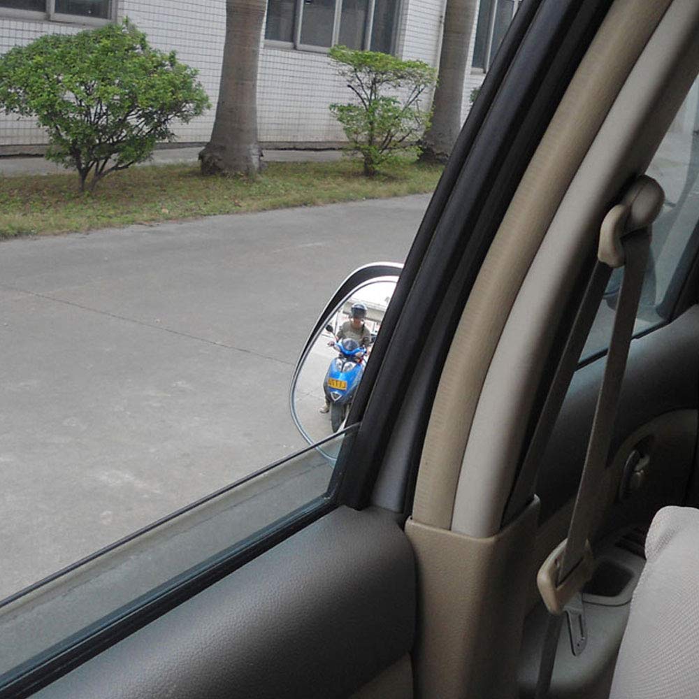 2Pcs Universal Wide Angle Car Blind Spot Mirrors - Auto Auxiliary Rear View Mirror Glass for Second Row Door Safety - Perfect for Parking, Lane Changing & Safe Exiting in SUVs, Trucks & Family Vehicles