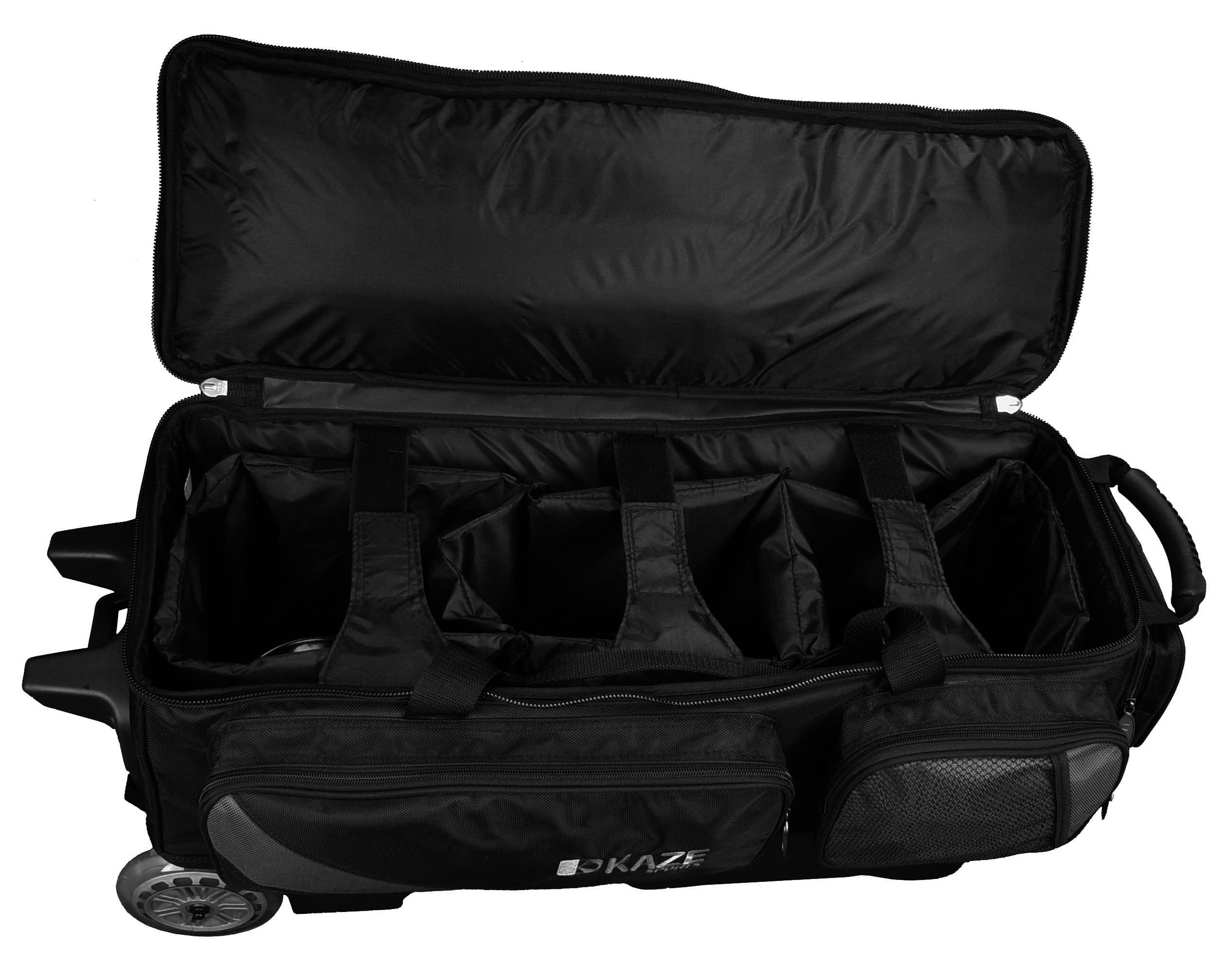 3 Ball Bowling Roller Bag with 1 Ball Color Matching Tote - Durable Bowling Accessories for League Play & Practice Sessions