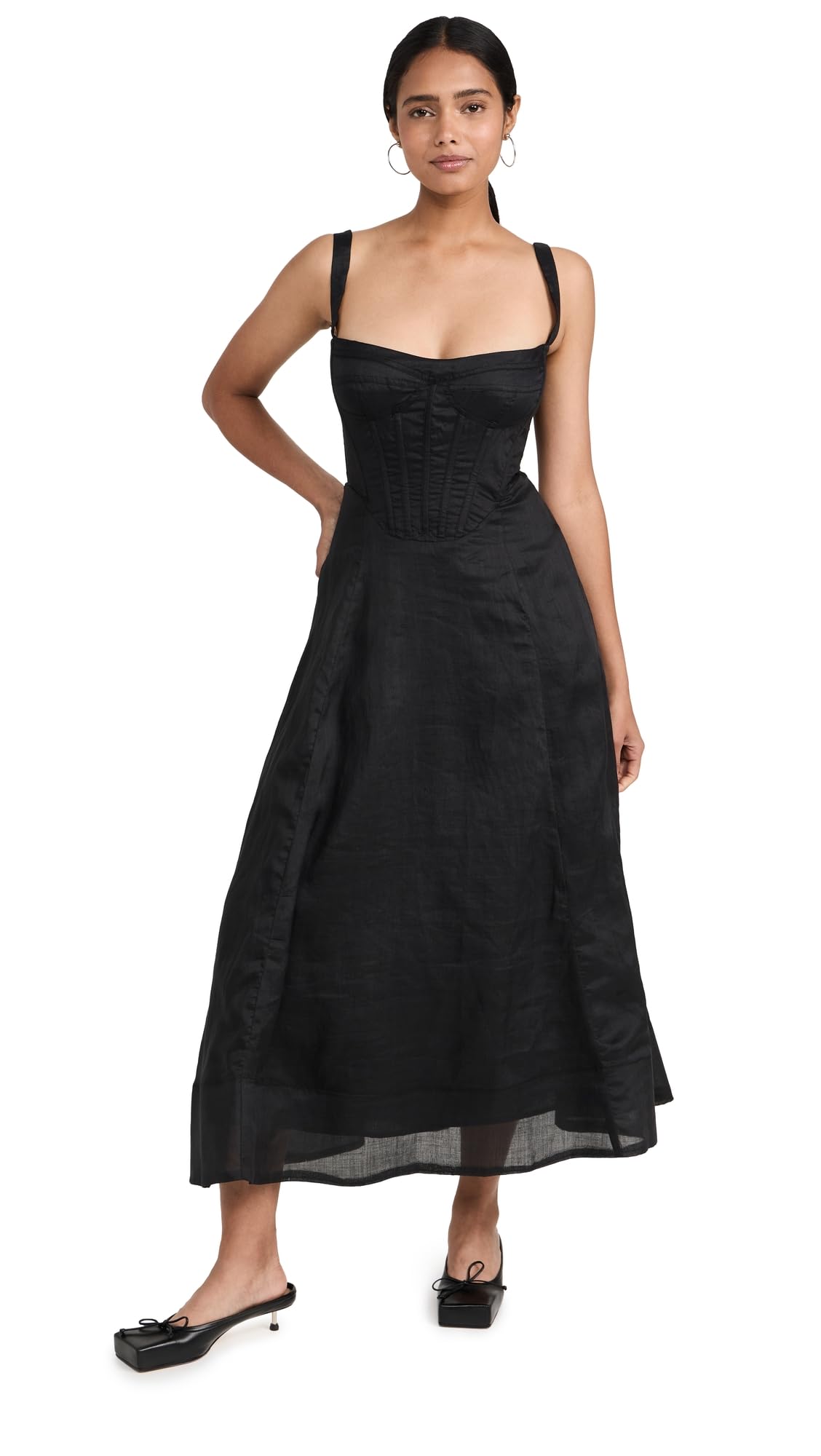 Bardot Women's Adaline Corset Midi Dress - Elegant Vintage Style Bodycon Dress for Evening Parties, Date Nights & Special Occasions