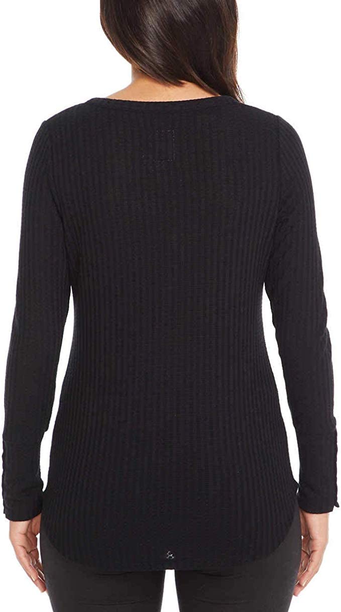 CHASER Women's Long Sleeve Waffle Knit Thermal Tunic Sweater Top - Cozy Winter Layering for Casual Outfits & Outdoor Activities