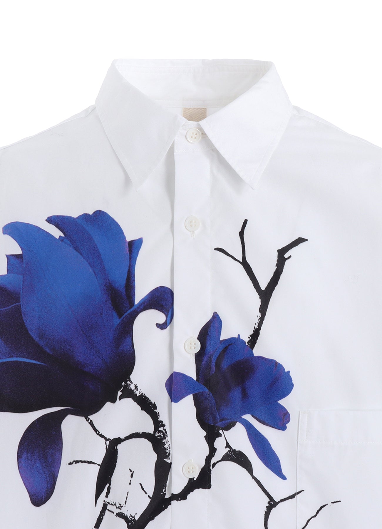 Premium Cotton Broadcloth Magnolia Floral Print Oversized Shirt for Women - Casual Loose Fit Blouse for Spring & Summer Outfits